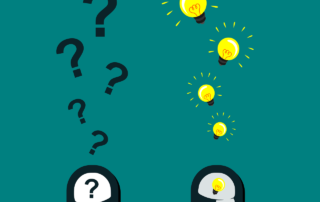 Cartoon photo of ideas and questions